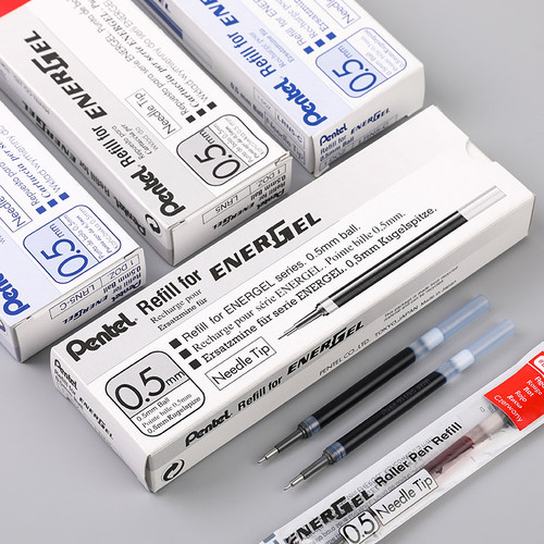 盒装包邮日本Pentel派通energel中性笔芯按动LRN5替芯0.5适用于BLN75/BLN105顺滑速干学生考试用文具黑蓝红色 - 图3