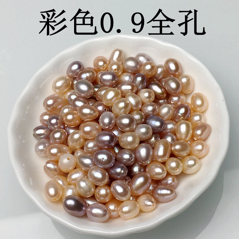 淡水珍珠散珠5.5-6.5mm按克称斤称量强光散珍珠带孔diy手链项链-图2