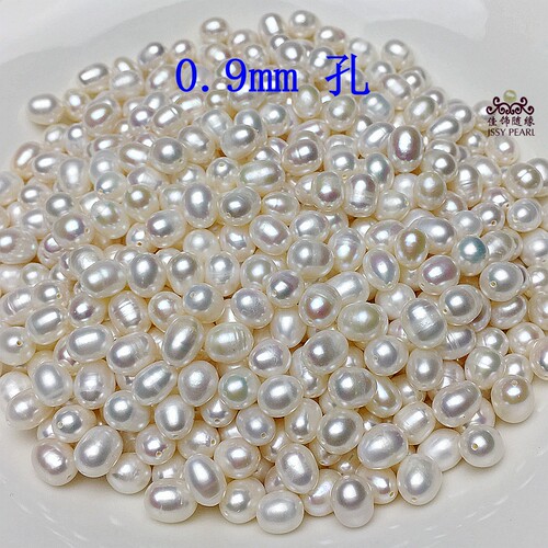 天然淡水珍珠8-9mm供曼扎手工diy称斤强光裸珠项链手链供佛包邮 - 图0