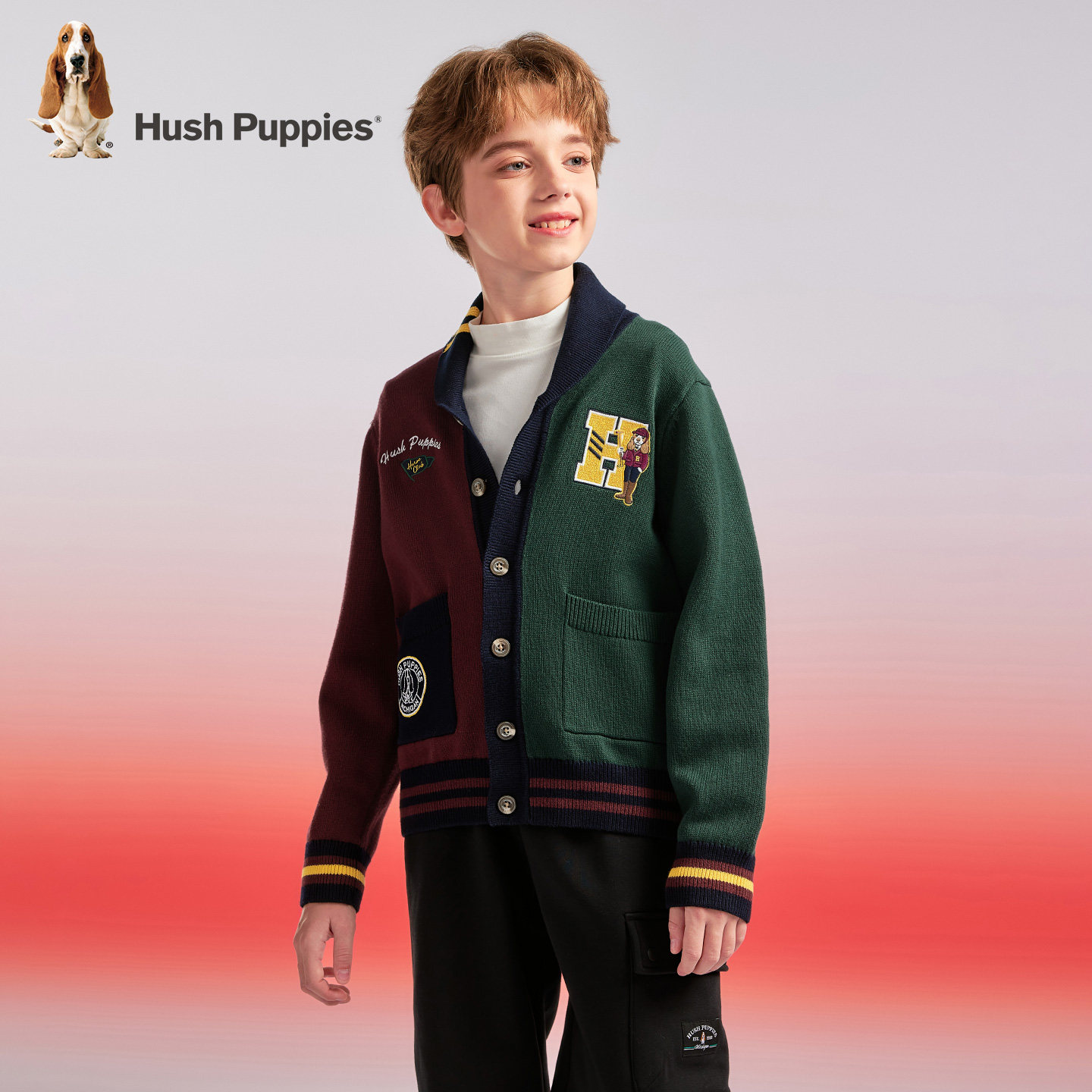 暇步士童装男童线衣开衫2025秋冬新款大童复古学院风儿童毛衣外套,淘宝优惠券,粉丝福利购,淘宝优惠卷