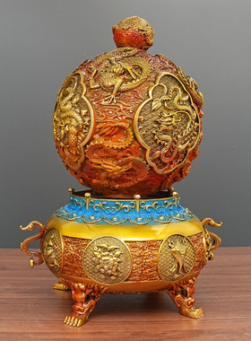 黄铜时来运转坤鼎摆件公司家居