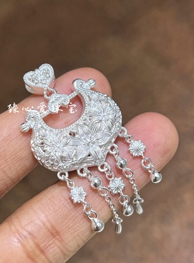 足银999百合璎珞锁新中式项链女