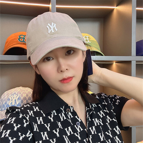 MLB帽子女韩国正品遮阳棒球帽大标宽帽檐男LA鸭舌帽NY洋基队CP66 - 图0