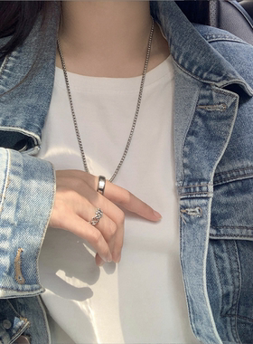 许光汉王一博同款戒指圆环项链