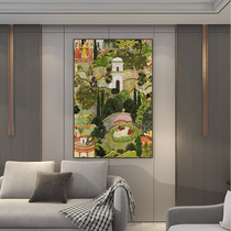 Fa-style retro hanging painting sofa Background wall Living room Living Room Decoration Painting Ancient Wind Aisle Corridor Entrance into the family Xuanguan Mural