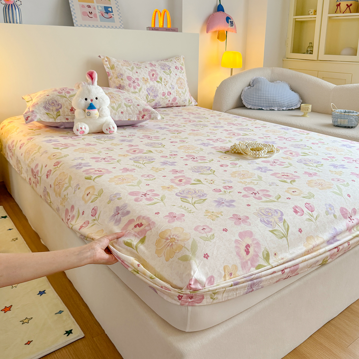 全棉1米35床品2米x2米2大床床笠2米乘2米2 135x200 180cmx200cm - 图0