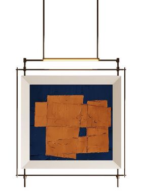 金属吊杆画中古风入户玄关立体装置画酒店餐厅高级感挂画墙面装饰