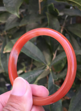 天然南红玛瑙手镯樱桃红美人镯
