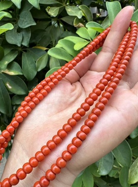 天然四川九口南红玛瑙手链转运老型珠108佛珠手串礼物6MM锦红瓦西