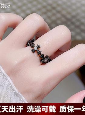 星月锆石戒指男女冷淡风轻奢高级感小众设计百搭开口戒可调节指环