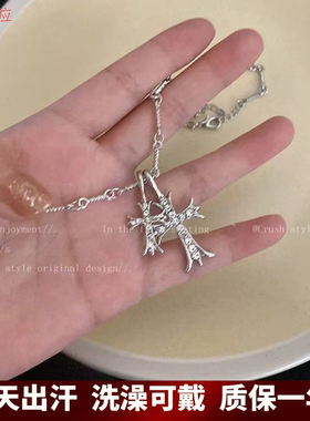双十字架项链吊坠新款爆款轻奢小众长款甜酷辣妹风美式毛衣锁骨链