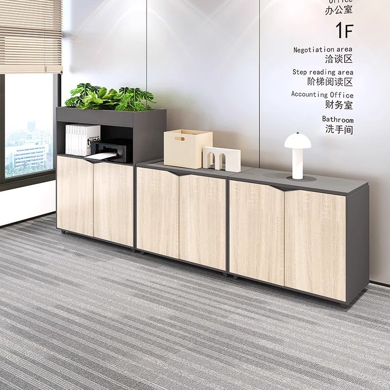 办公室花槽柜隔断柜矮柜花架置物架花草柜子绿植柜办公屏风隔断墙 - 图0