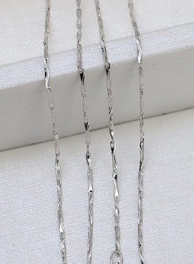 元宝链s925纯银纯银镀白金元宝链