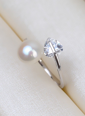 活口戒指心形纯银送礼时尚百搭