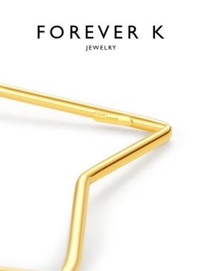 FK心星相印异形手镯小众高级感精致意大利手工轻奢18k金