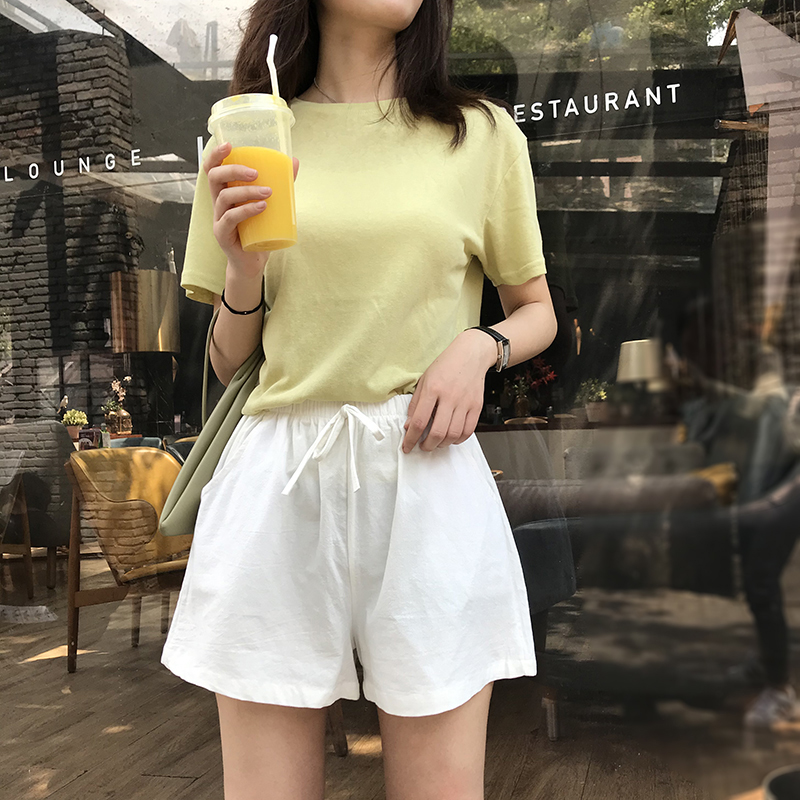M A 棉麻短裤女夏季运动高腰 字薄款休闲裤大码外穿学生三分裤宽松胖 M A 棉麻短裤女夏季运动高腰 字薄款休闲裤大码外穿学生三分裤宽松胖
