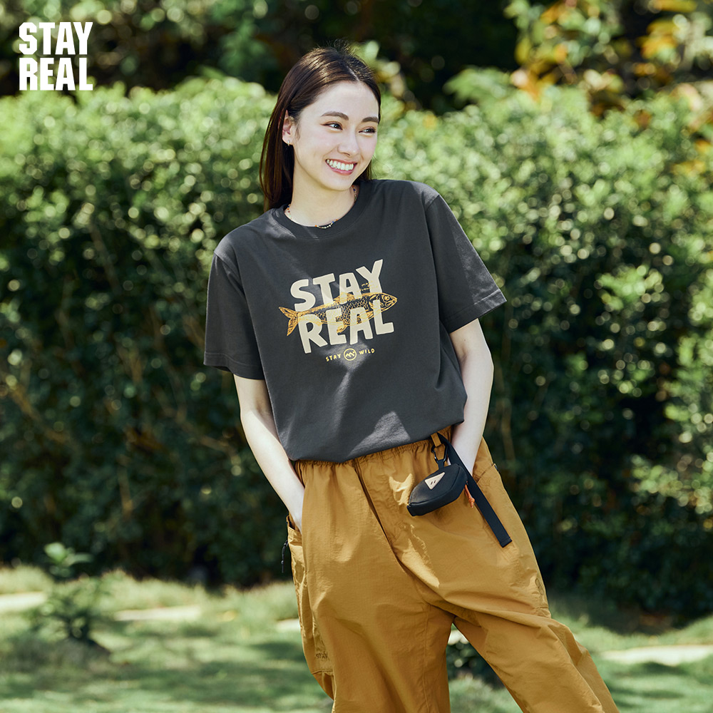 STAYREAL潮牌STAY WILD拥抱自然T恤无性别短袖男女纯棉情侣休闲