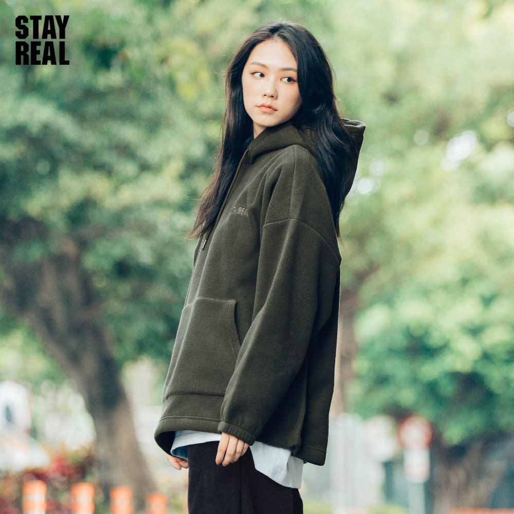 Stay Real STAYREAL潮牌摇粒绒连帽卫衣上衣运动长袖户外无性别男女情侣秋季_虎窝淘