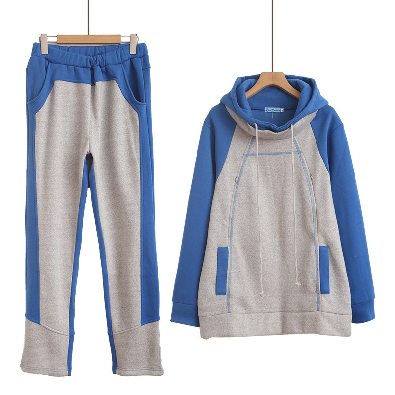 可喂奶 秋冬装新款2025街头套头女装卫衣长袖休闲套装加绒加厚,淘宝优惠券,粉丝福利购,淘宝优惠卷