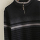 2025 Half Turtle Collar Open Zipper Striped Sweater Men's Autumn and Winter Casual Sweater Men's Wool Bottoming Sweater Trendy