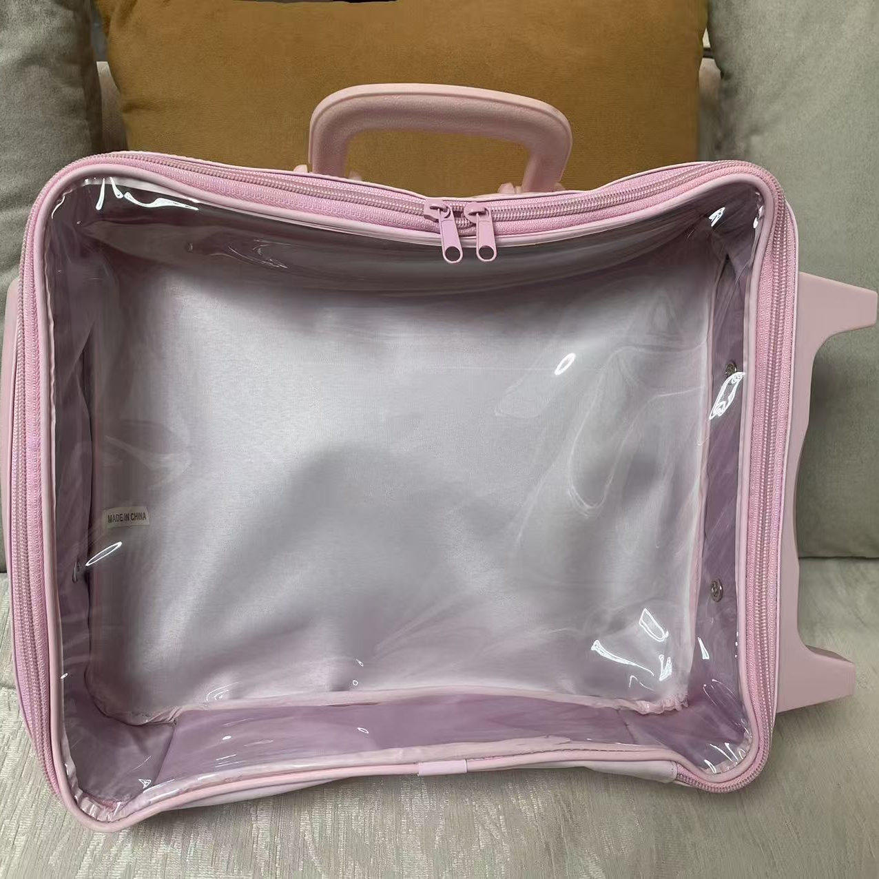 多功能透明拉杆箱女童粉色可爱书包登机行李箱小型手提箱旅行箱,淘宝优惠券,粉丝福利购,淘宝优惠卷