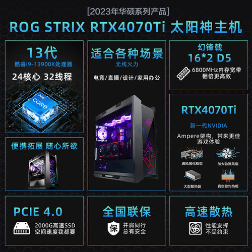 【国补5%】ROG inte Ultra7 270KPlusRTX5080/5060Ti/5070Ti台式电脑diy组装水冷主机太阳神全家桶三角洲吃鸡 - 图1
