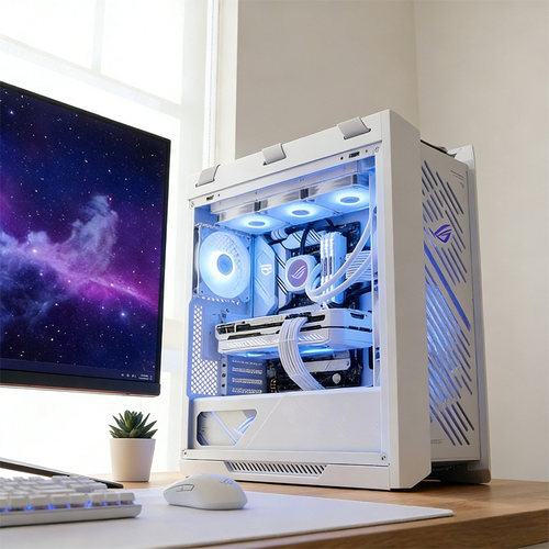 华硕ROG太阳神纯白全家桶AMD 9850X3D 9700X RTX5080/5070 360水冷电竞游戏台式机DIY组装电脑主机三角洲吃鸡 - 图3