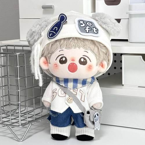 20cm厘米棉花娃娃衣服无属性玩偶可爱小狗帽子替换装帅气奶酷娃衣 - 图2