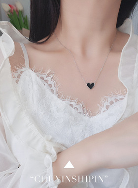 小众气质饰品s925纯银黑色红色爱