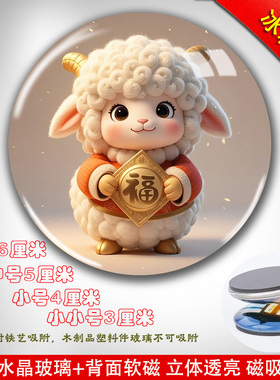 十二生肖立体水晶玻璃冰箱贴套装