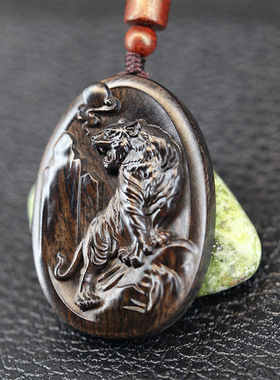 大国工匠男女黑檀木大师雕工吊坠