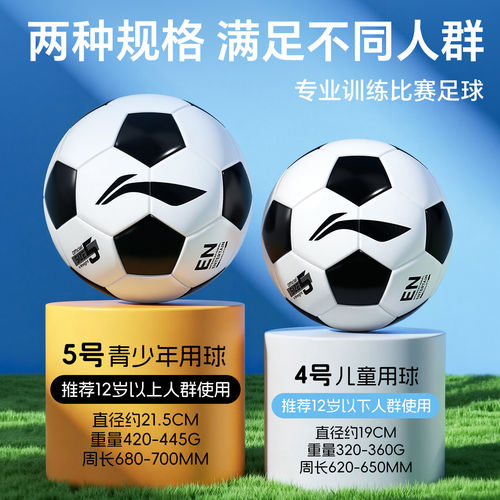 李宁足球儿童小学生专用4号加厚幼儿园青少年四五5号成人中考训练 - 图2