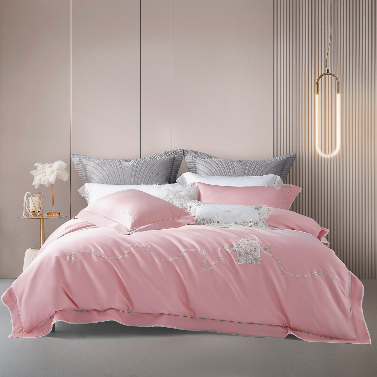 水星家纺60S新疆长绒棉四件套时尚简约家居套件全棉轻奢床品,淘宝优惠券,粉丝福利购,淘宝优惠卷