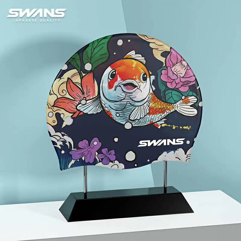 SWANS SA-19 硅胶泳帽 不勒头泳帽 儿童男女硅胶大号游泳帽 - 图1