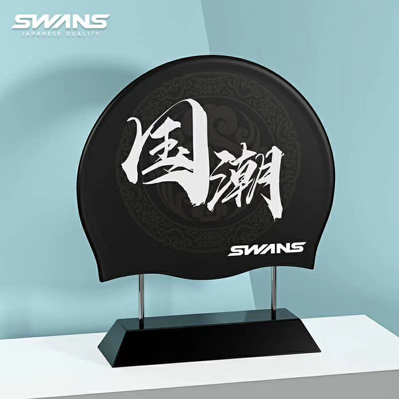 SWANS SA-19 硅胶泳帽 不勒头泳帽 儿童男女硅胶大号游泳帽 - 图2