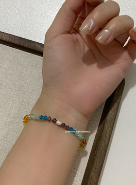 秋十一Acc 彩虹糖~夏日彩色多巴胺珠珠手链