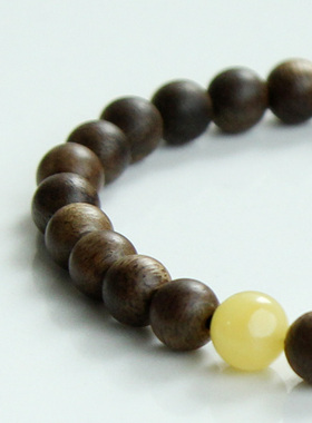 沉香木质手串奇楠檀木文玩男女款佛珠情侣文莱天然蜜蜡绿松石南红