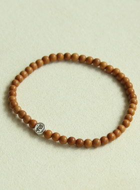 情侣橄榄核925银爱心戒指女