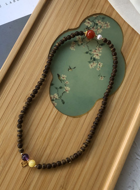 女款沉香木中式双圈手串