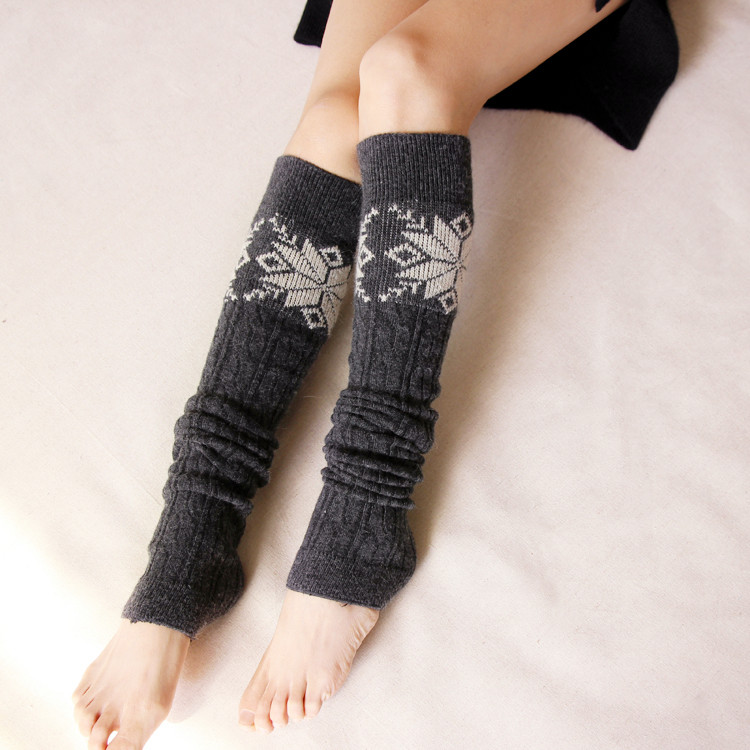 秋冬季日系护腿女羊毛过膝袜长筒袜保暖堆堆袜子高筒袜套长袜子 - 图2