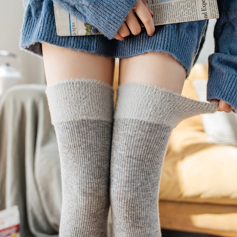 日系秋冬季中厚保暖过膝袜羊毛护膝袜套女堆堆袜高筒长筒袜长袜子,淘宝优惠券,粉丝福利购,淘宝优惠卷