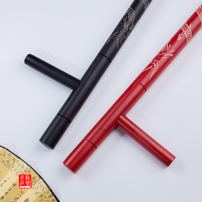 双龙雌雄双拐木制t型拐浮萍拐武器丁字拐东方棍兵器送背袋教程 鹤腾武殿 淘优券