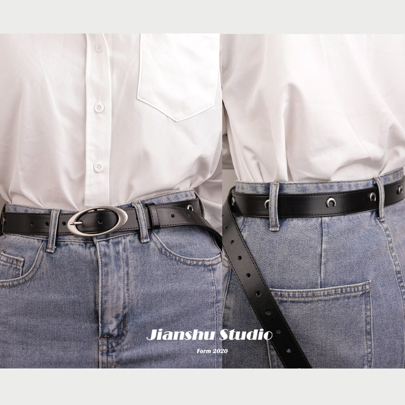 简束Marine做旧五金复古朋克男女士月牙真皮腰带月亮牛皮皮带女,淘宝优惠券,粉丝福利购,淘宝优惠卷