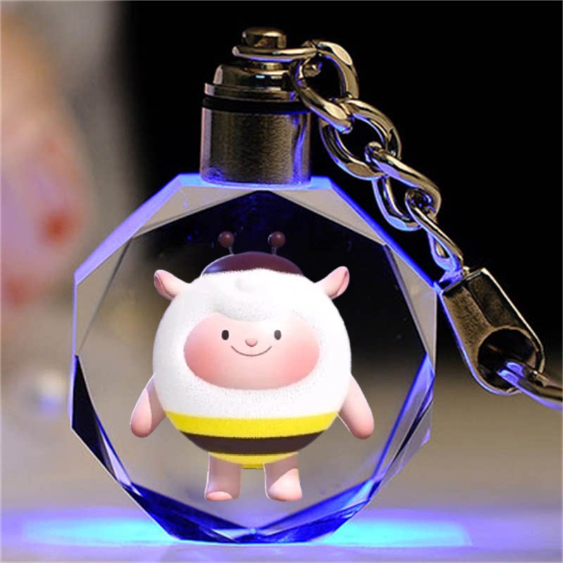 蛋仔派对手办蛋仔派对仔仔熊水晶钥匙扣书包挂件挂饰小熊手办周边失心熊玩具礼