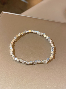 轻奢小众设计感招财2026碎银几两福牌碎银子手链女网红同款手串