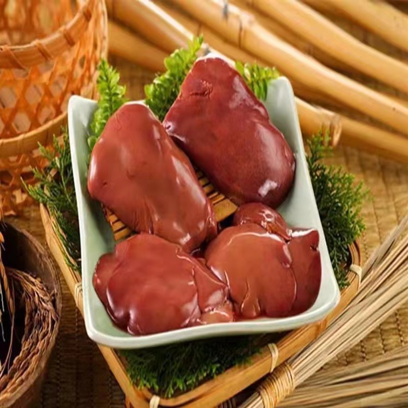 Duck liver frozen raw duck liver boxed offal chicken offal by-product food duck liver 4 pounds fresh commercial full box