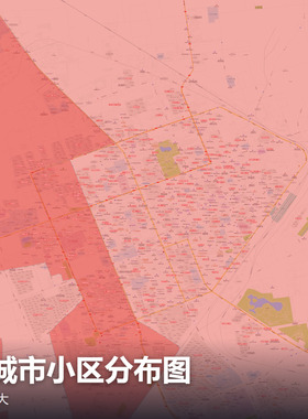 白城市小区分布图 现代简约装饰画 办公室挂画 定制地图挂图