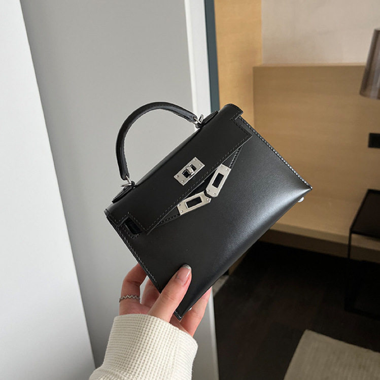 2024新款迷你复古真皮二代凯利包BOX光面牛皮银扣单肩斜挎手提包,淘宝优惠券,粉丝福利购,淘宝优惠卷