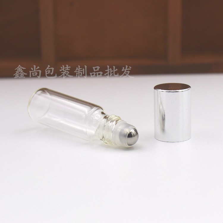 1ml2ml3ml5ml10ml透明玻璃小滚珠瓶精油分装瓶精华液走珠瓶亮银盖 - 图3