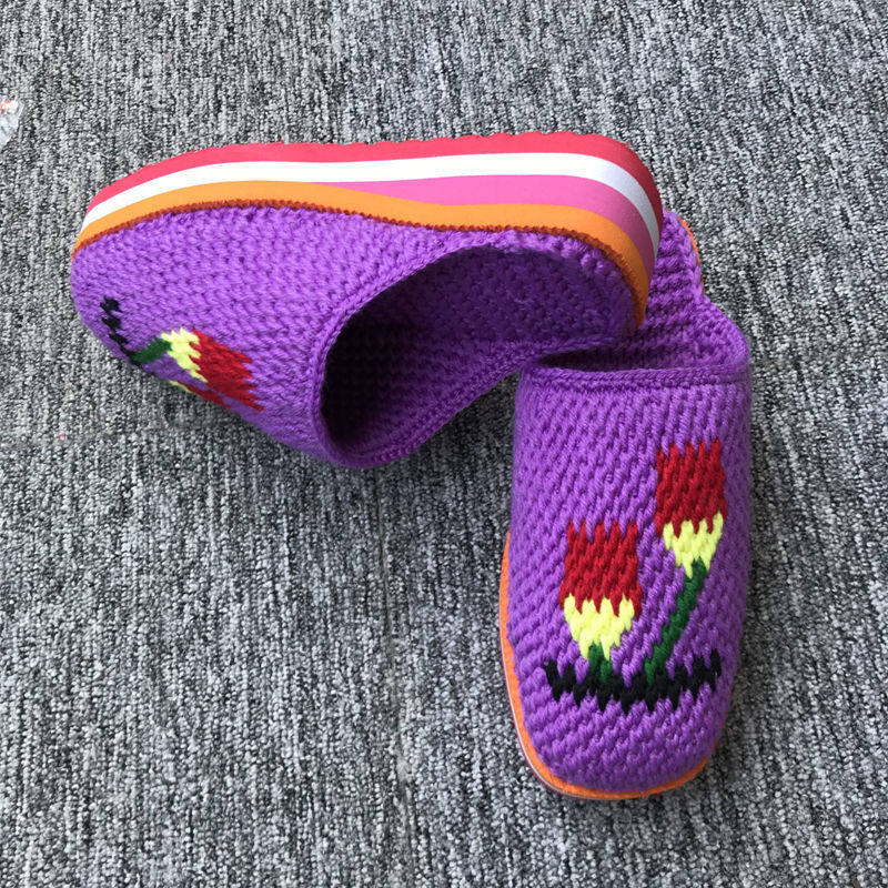 冬季纯手工编织男女居家毛线鞋结婚拖鞋成品保暖防滑毛线拖鞋成品,淘宝优惠券,粉丝福利购,淘宝优惠卷